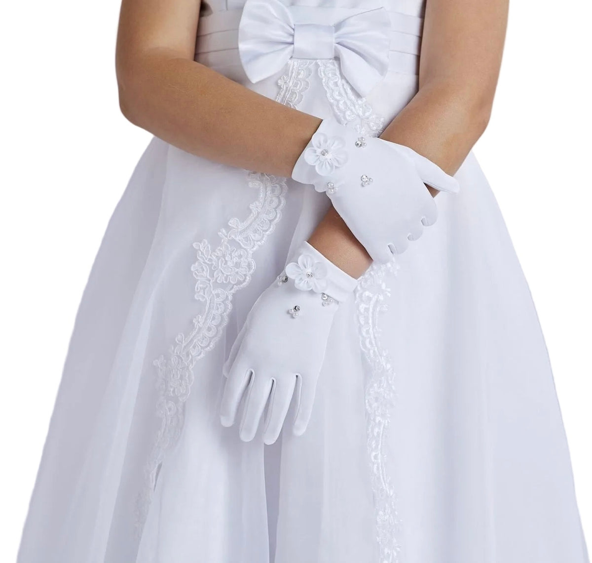 3D Flowers Communion Gloves