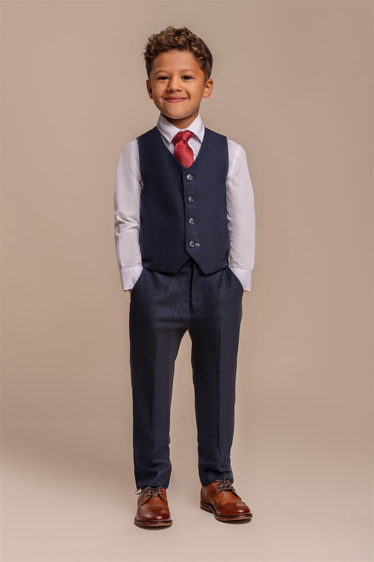 Cavani Caridi Navy Boys Three Piece Suit