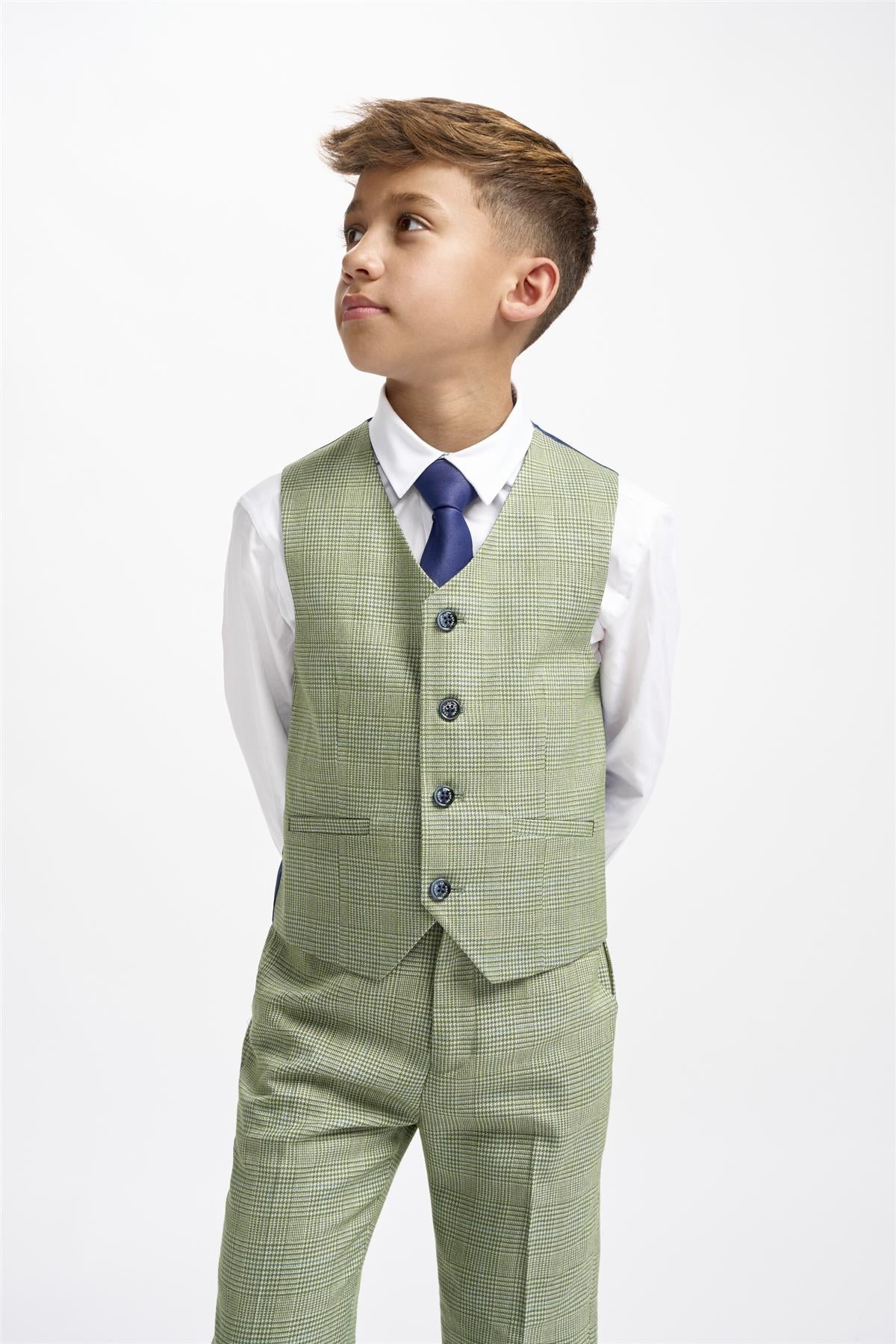 Cavani Boys Caridi Sage Three Piece Suit