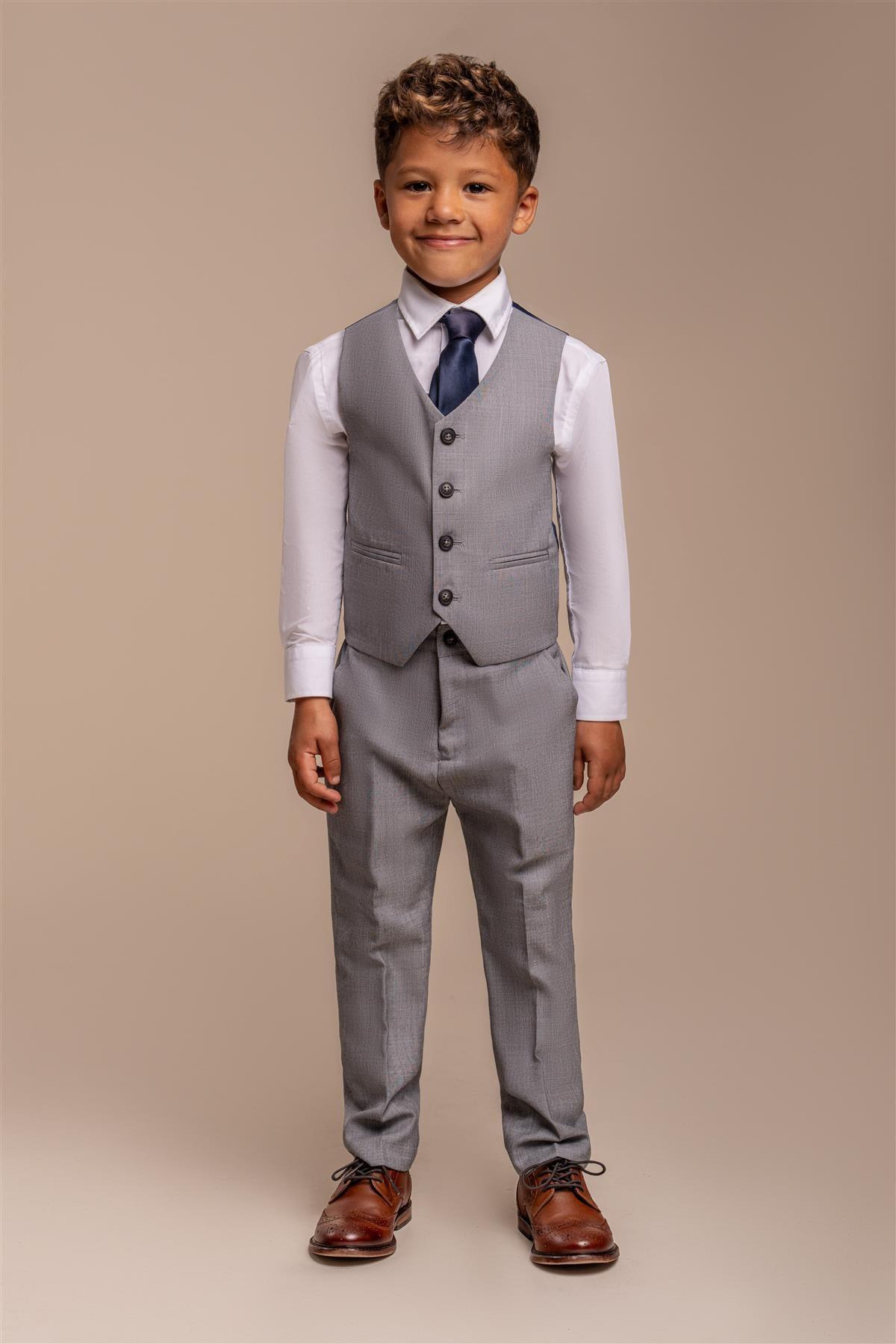 Cavani Reegan Boys Grey Three Piece Suit