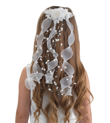 Pearl Flower Communion Hair Accessory