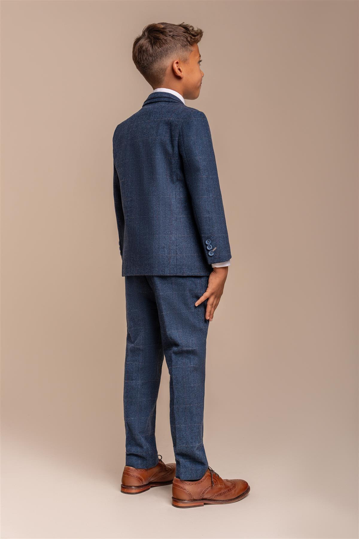 Cavani Carnegi Navy Tweed Boys Three Piece Suit