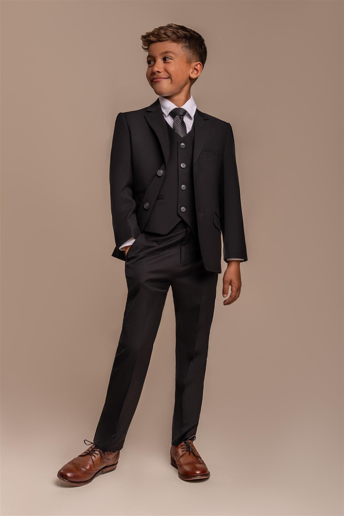 Cavani Marco Boys Black Three Piece Suit