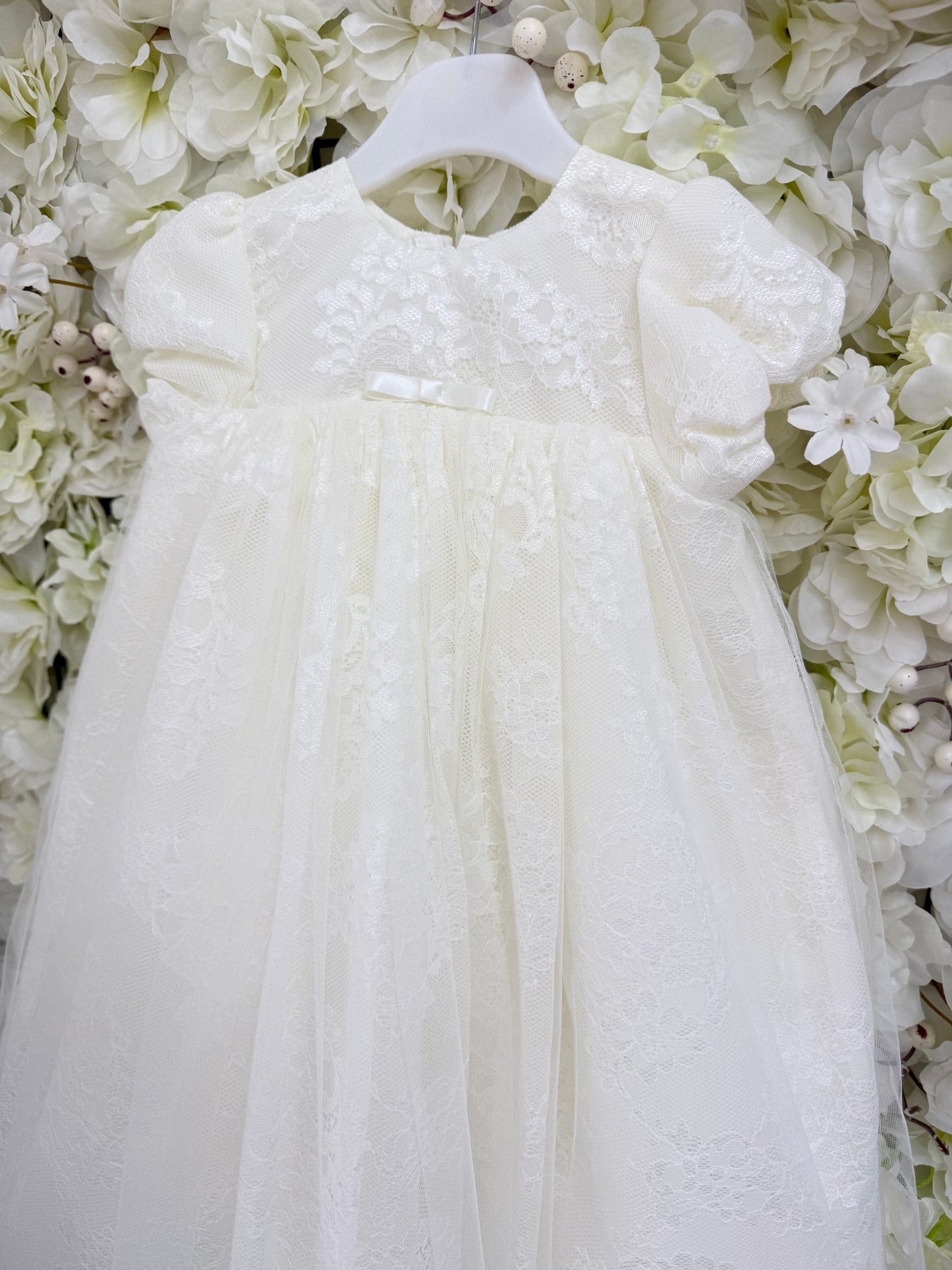 Millie Grace Unisex Ivory Christening Gown & Bonnet