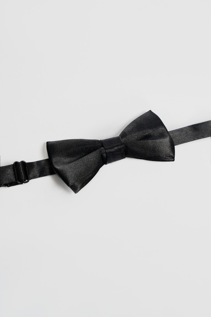 Boys Black Satin Bow Tie