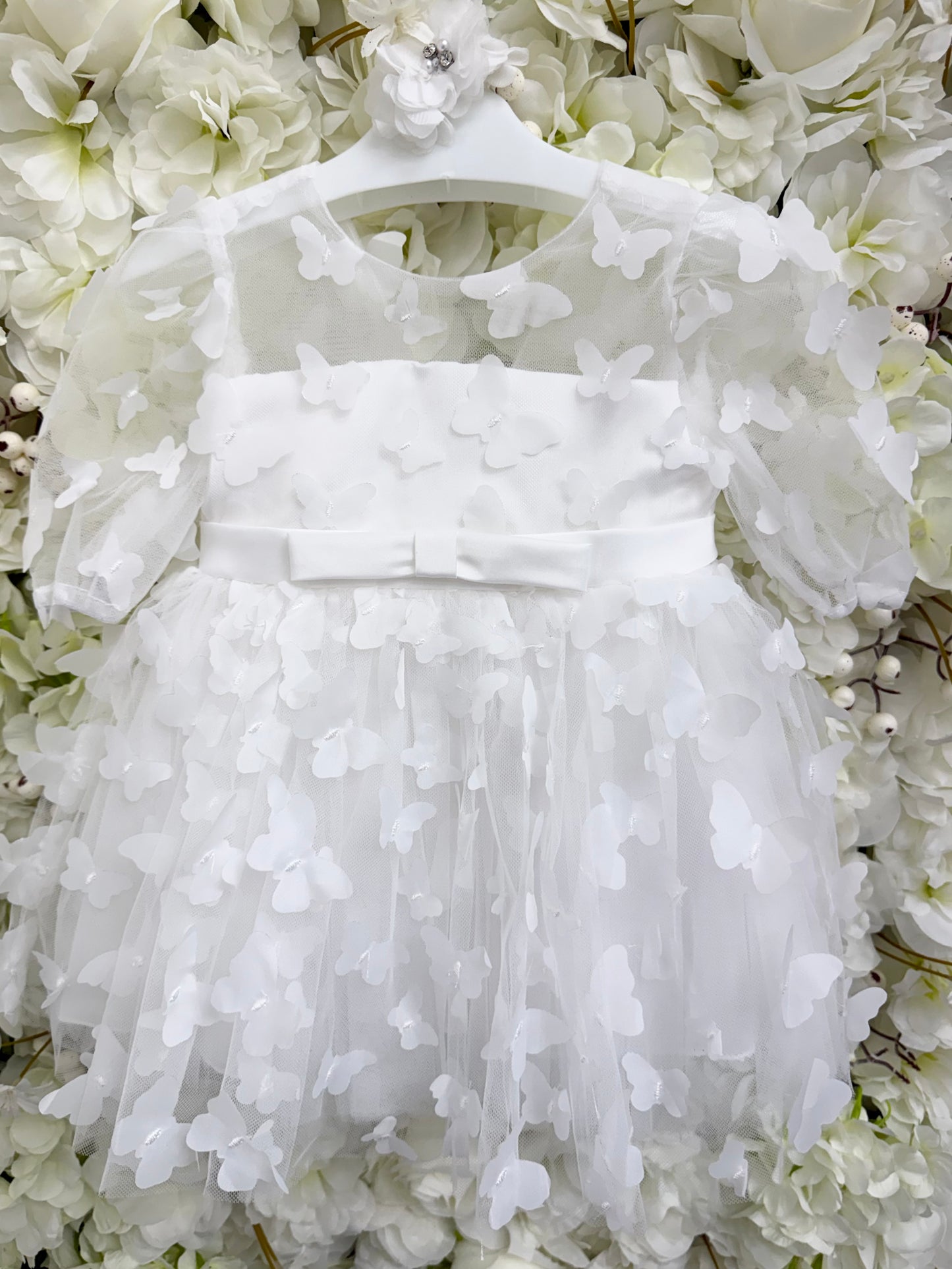 White Butterfly Dress & Headband