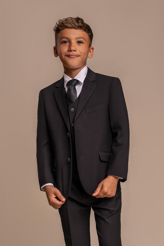 Cavani Marco Boys Black Three Piece Suit