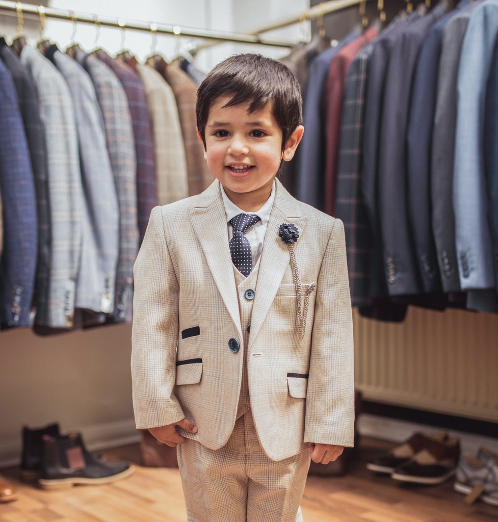 Cavani Caridi Beige Boys Three Piece Suit