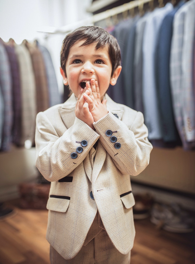 Cavani Caridi Beige Boys Three Piece Suit