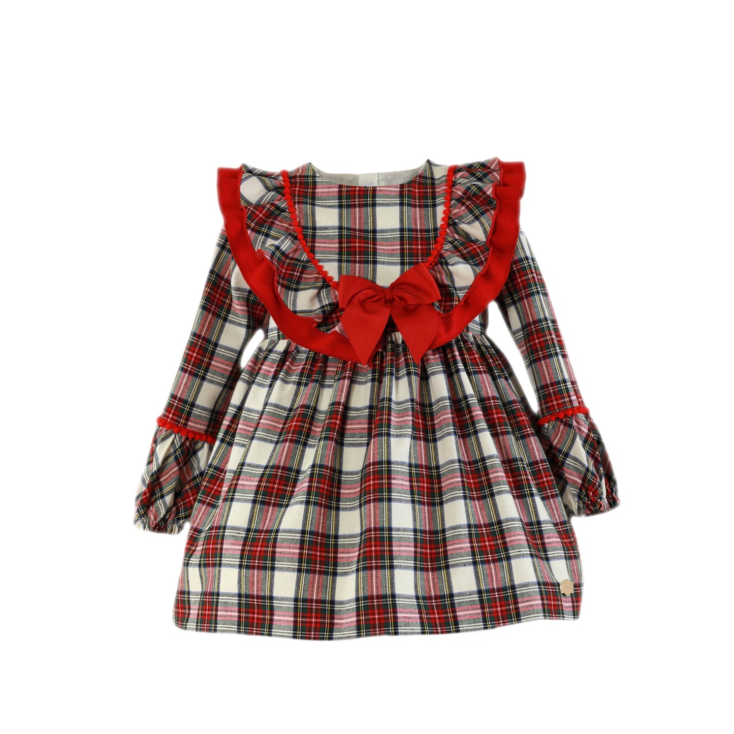 Girls Spanish Red Tartan Dress