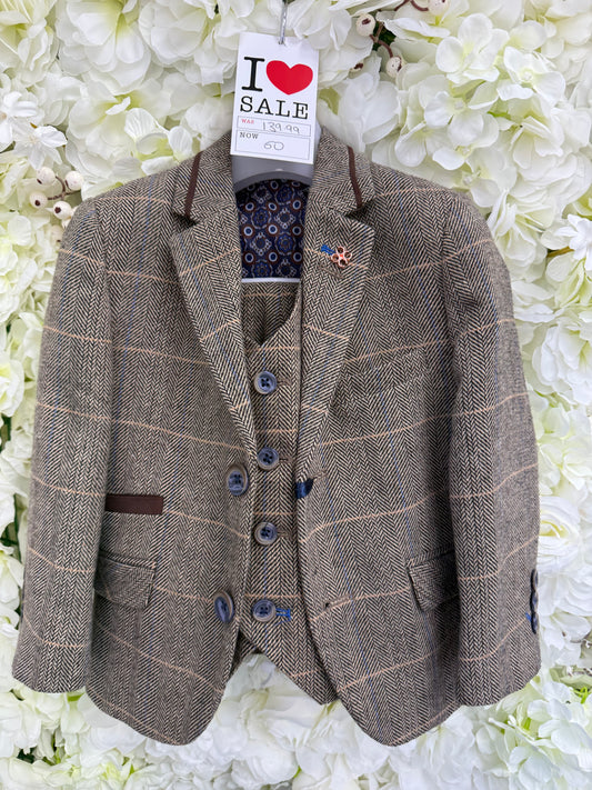 SALE Boys Brown Tweed Suit