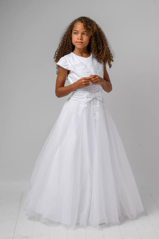 Sarah Louise Pearl Bow 9006 Communion Dress