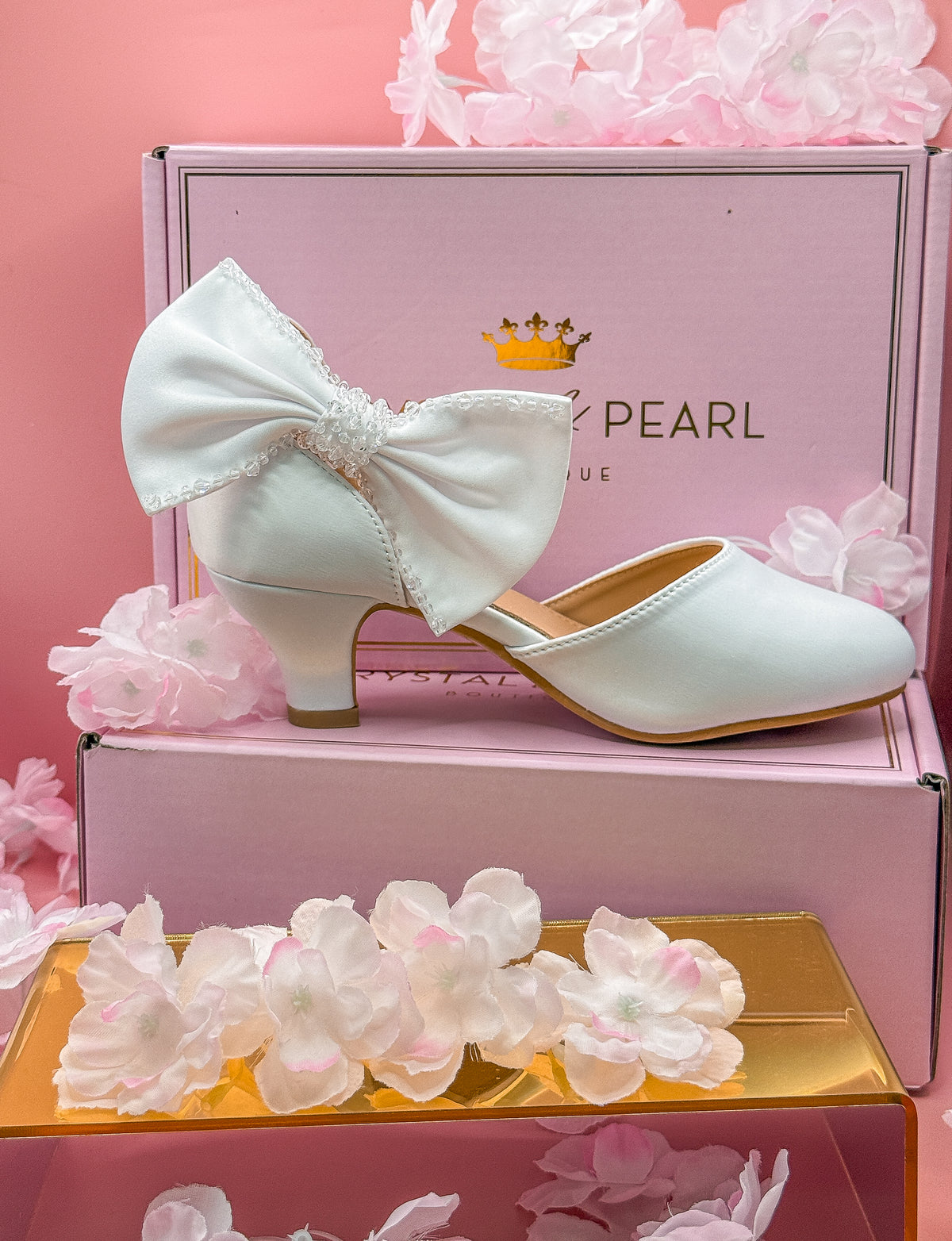 PRE-ORDER FOR LATE DEC Crystal & Pearl Sass Communion Shoes