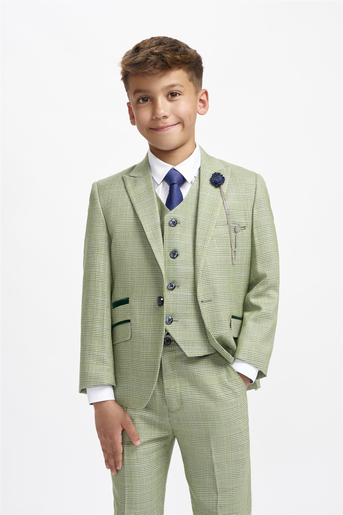 Cavani Boys Caridi Sage Three Piece Suit