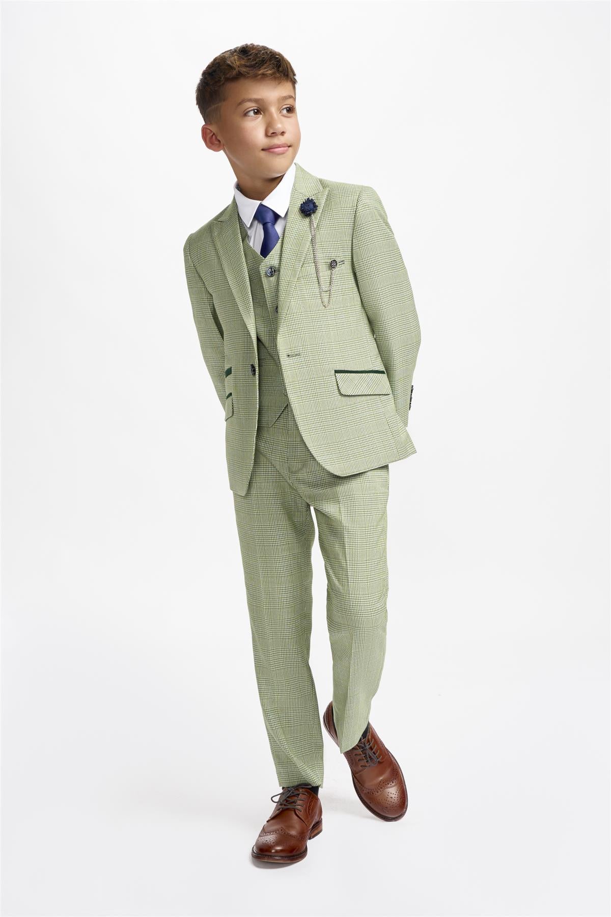 Cavani Boys Caridi Sage Three Piece Suit