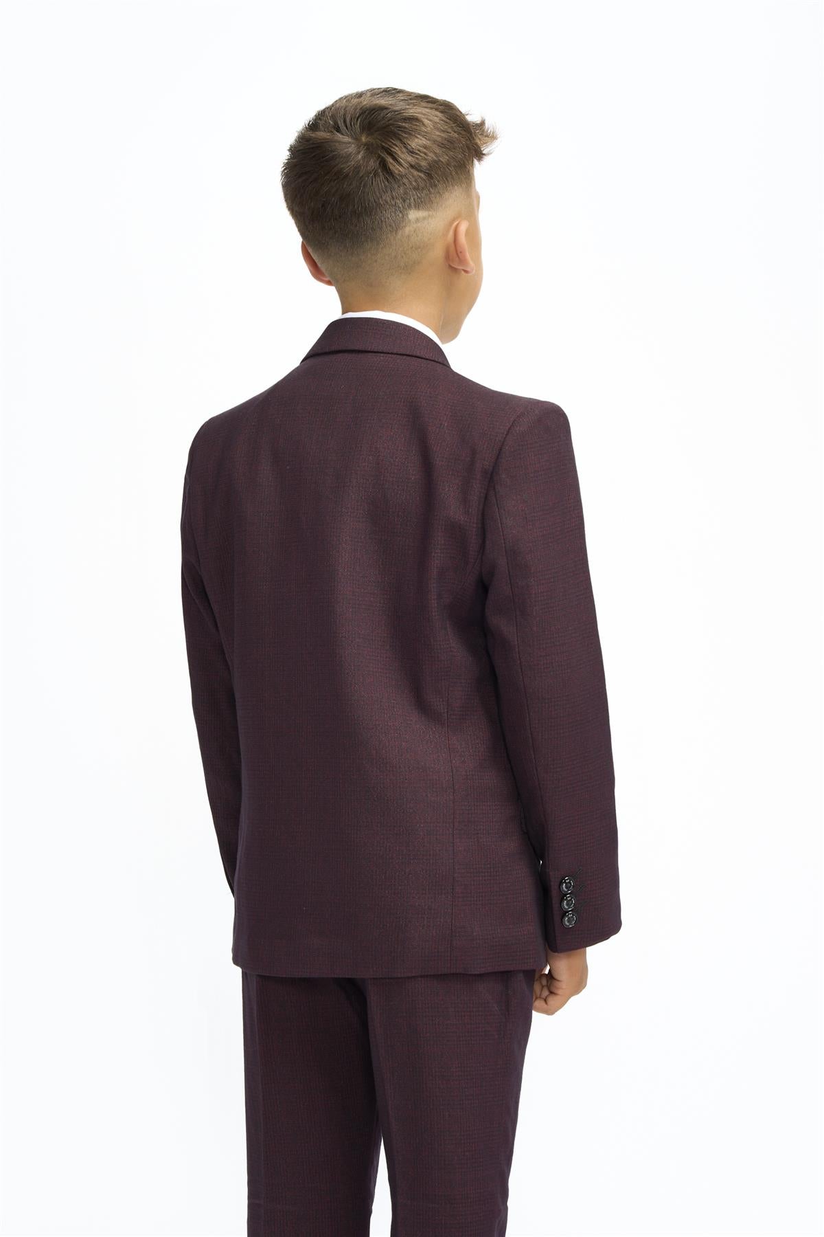 Cavani Boys Caridi Wine Three Piece Suit