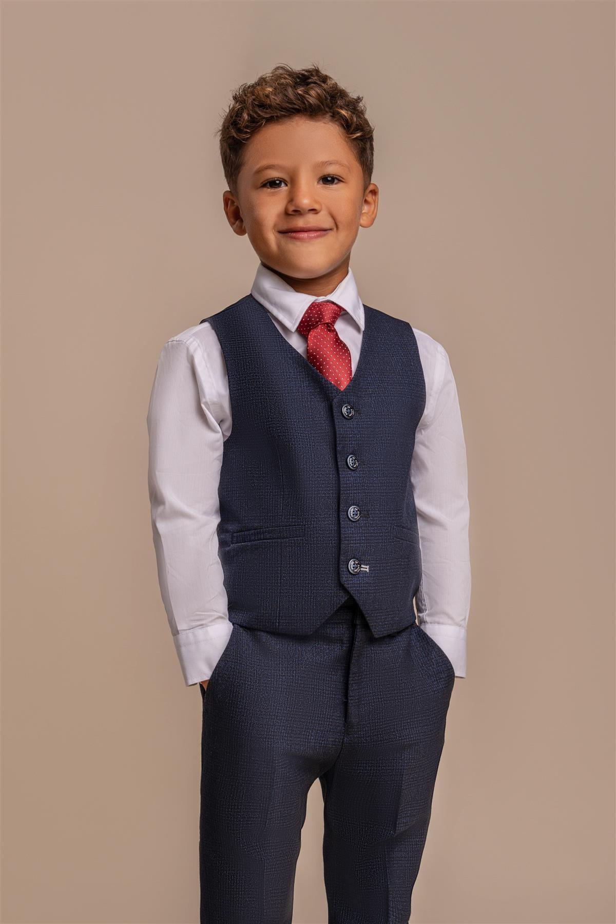 Cavani Caridi Navy Boys Three Piece Suit