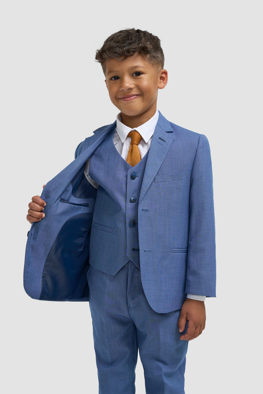 Cavani Boys Blue 3 Piece Suit