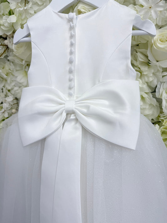 SALE LAST 2 SIZES Ivory Sparkle Flower Girl Dress