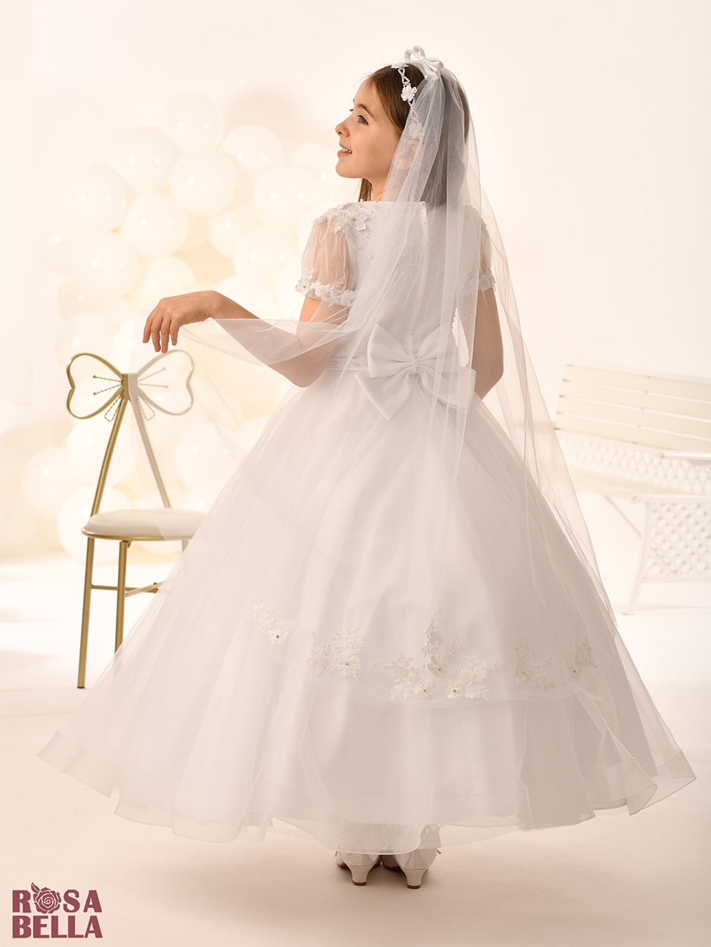 Sweetie Pie Pearls Communion Dress & Long Veil