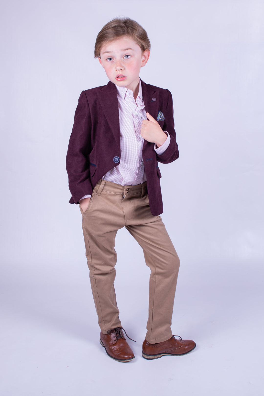 Boys Burgundy Suit