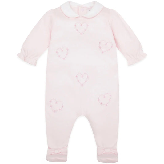 SALE Jenna Baby Girls Heart Embroidery Babygrow by Emile et Rose
