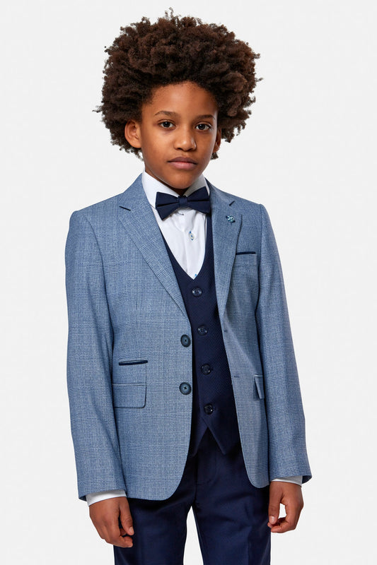 Benetti Blue Fleck Boy Blazer & Navy Waistcoat