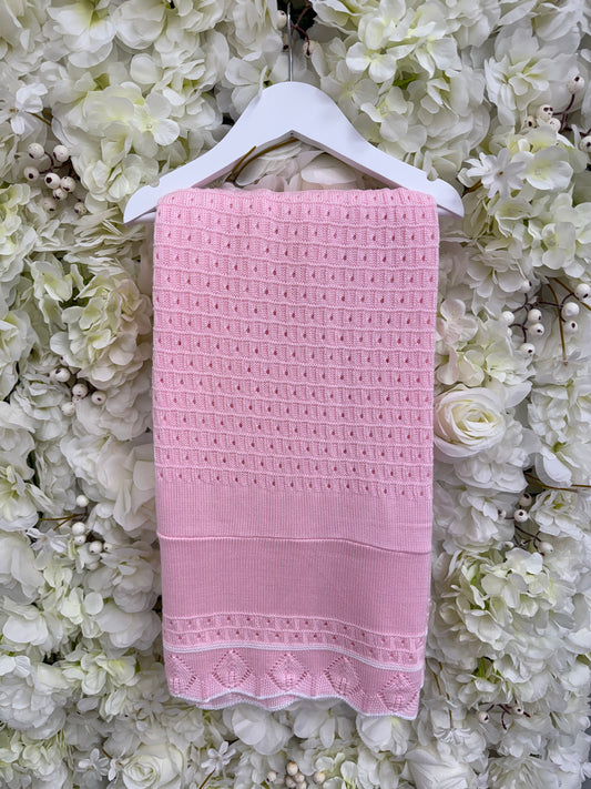 Pink Christening Shawl