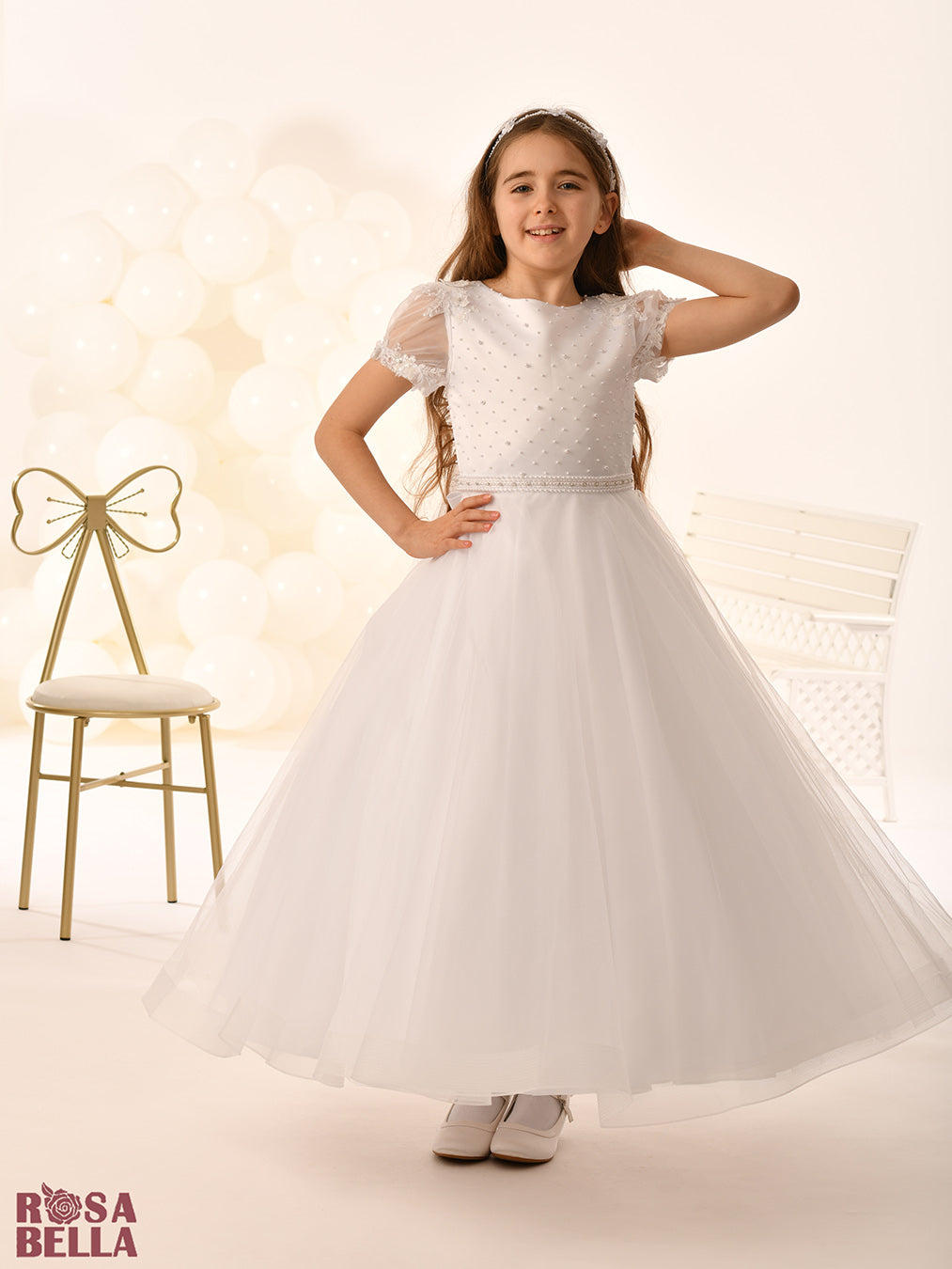 Sweetie Pie Pearls Communion Dress & Long Veil