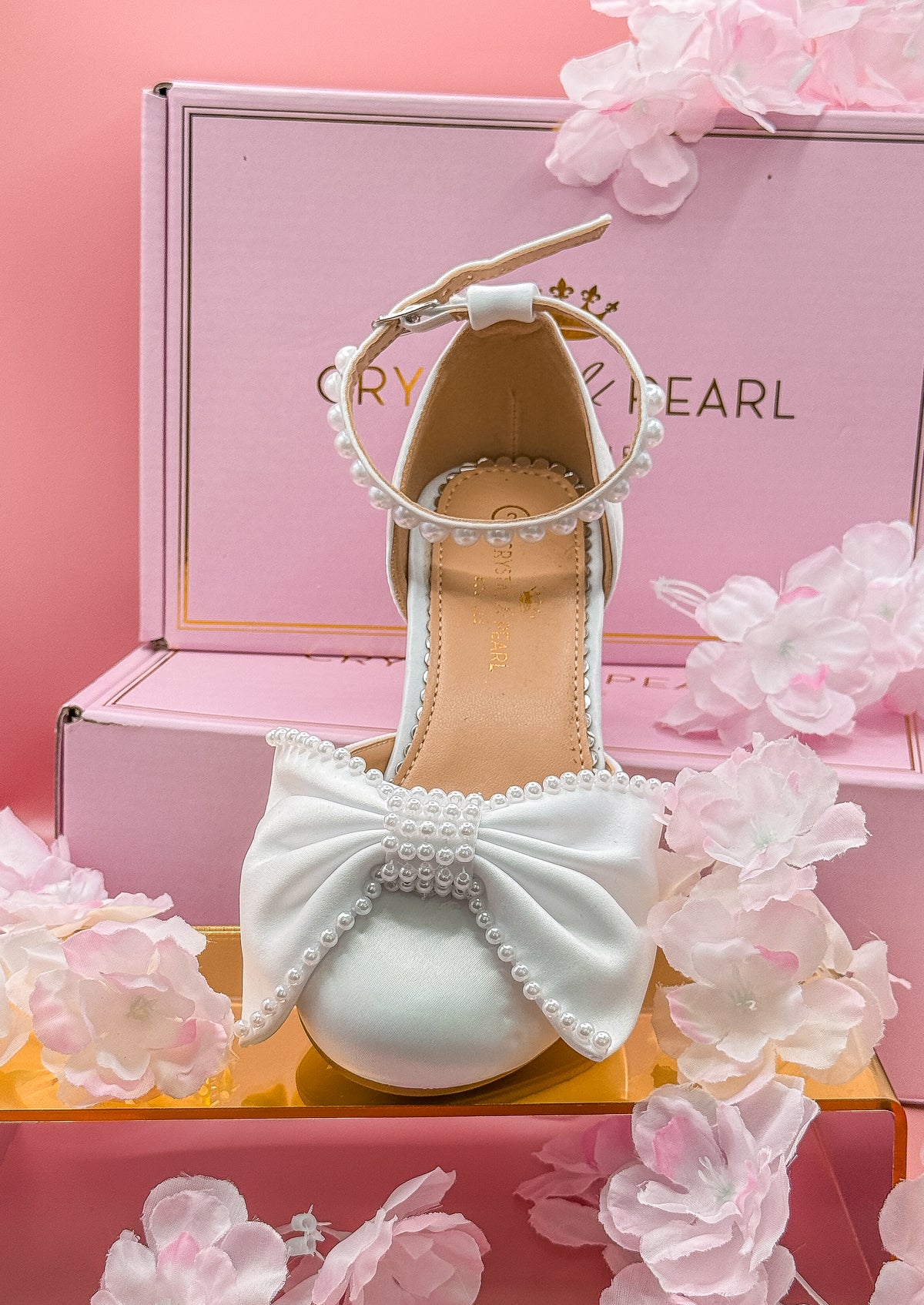 PRE-ORDER FOR LATE DEC Crystal & Pearl Chloe Communion Shoes