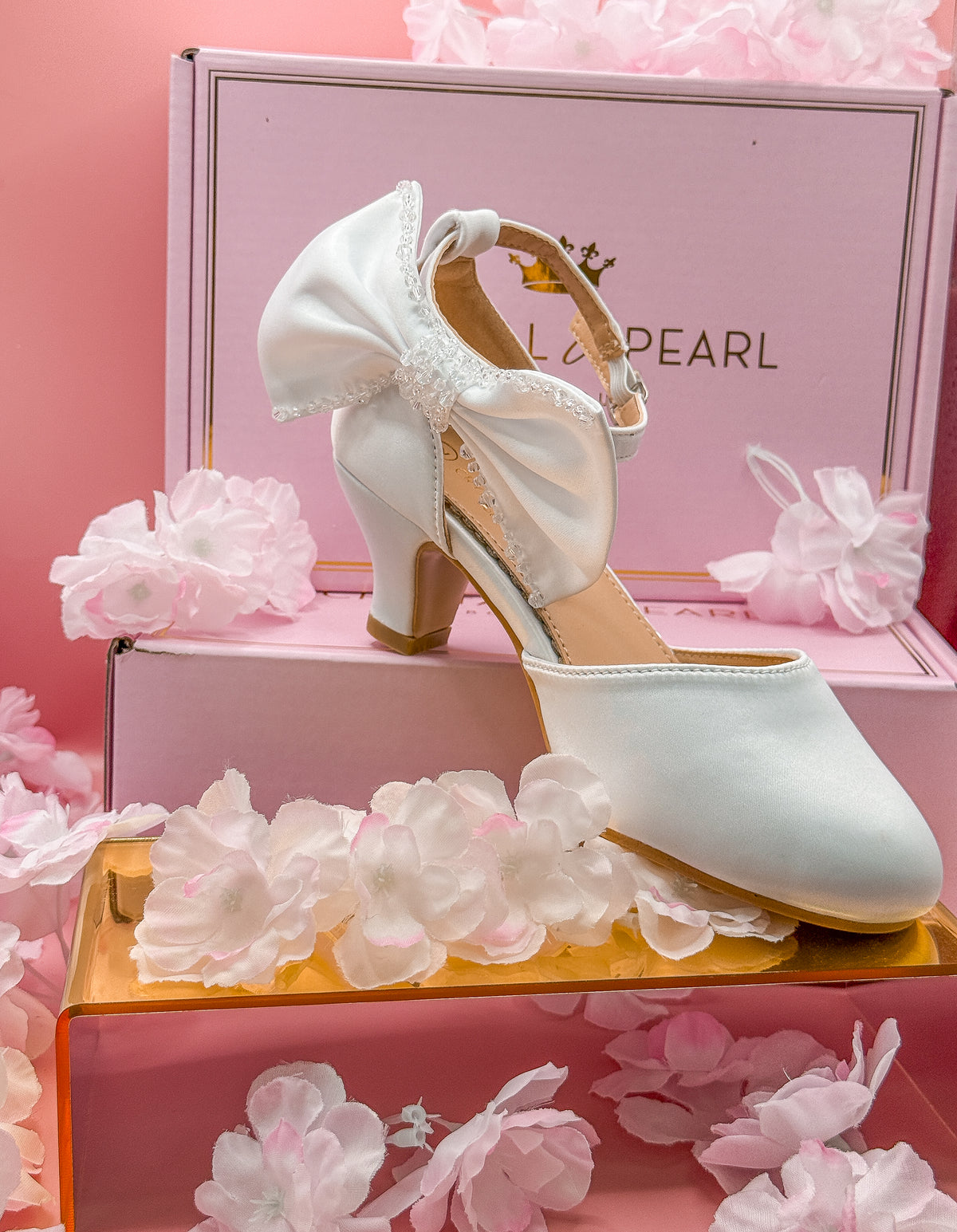 PRE-ORDER FOR LATE DEC Crystal & Pearl Sass Communion Shoes