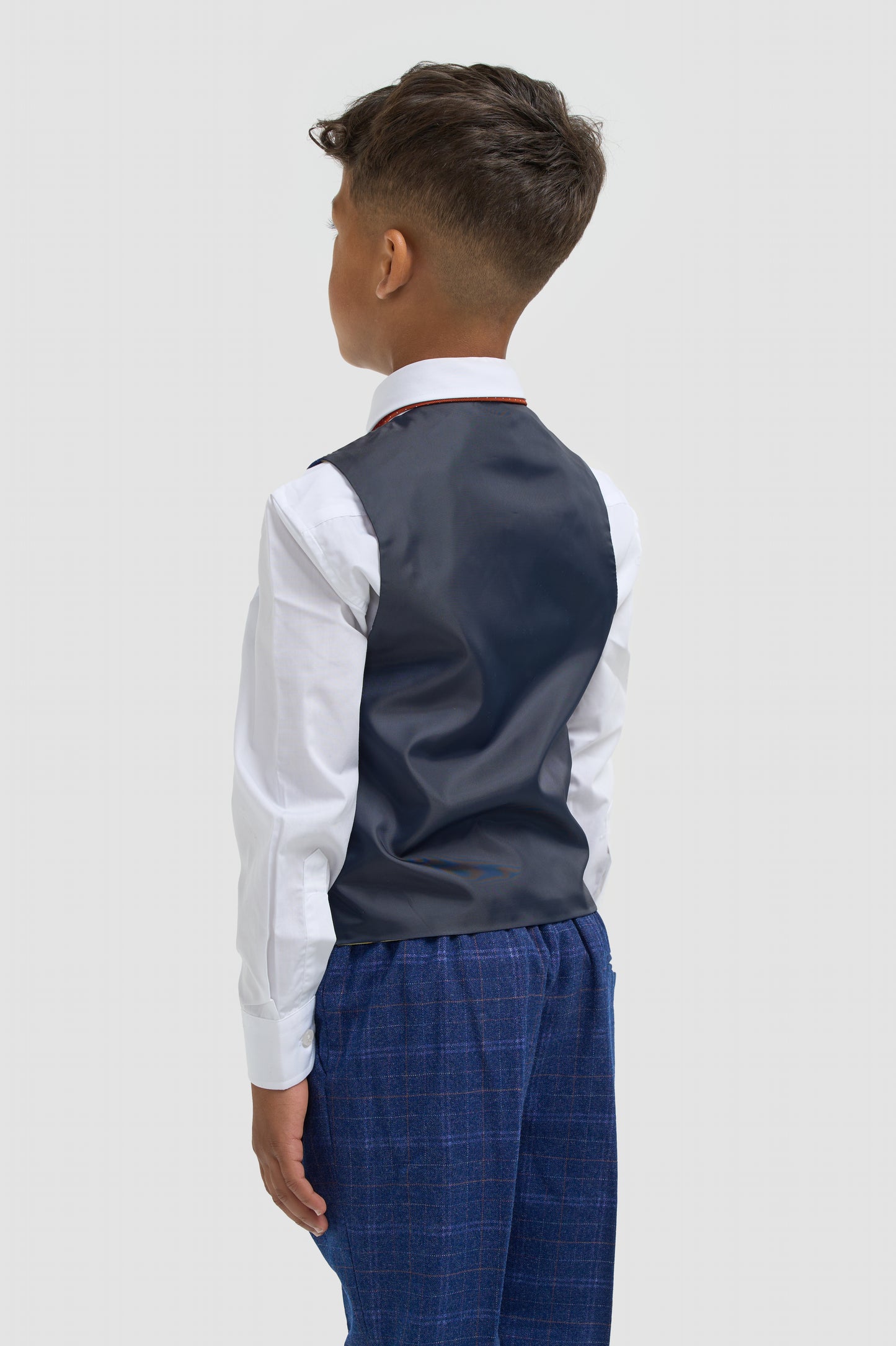 Cavani Boys Blue Check 3 Piece Suit