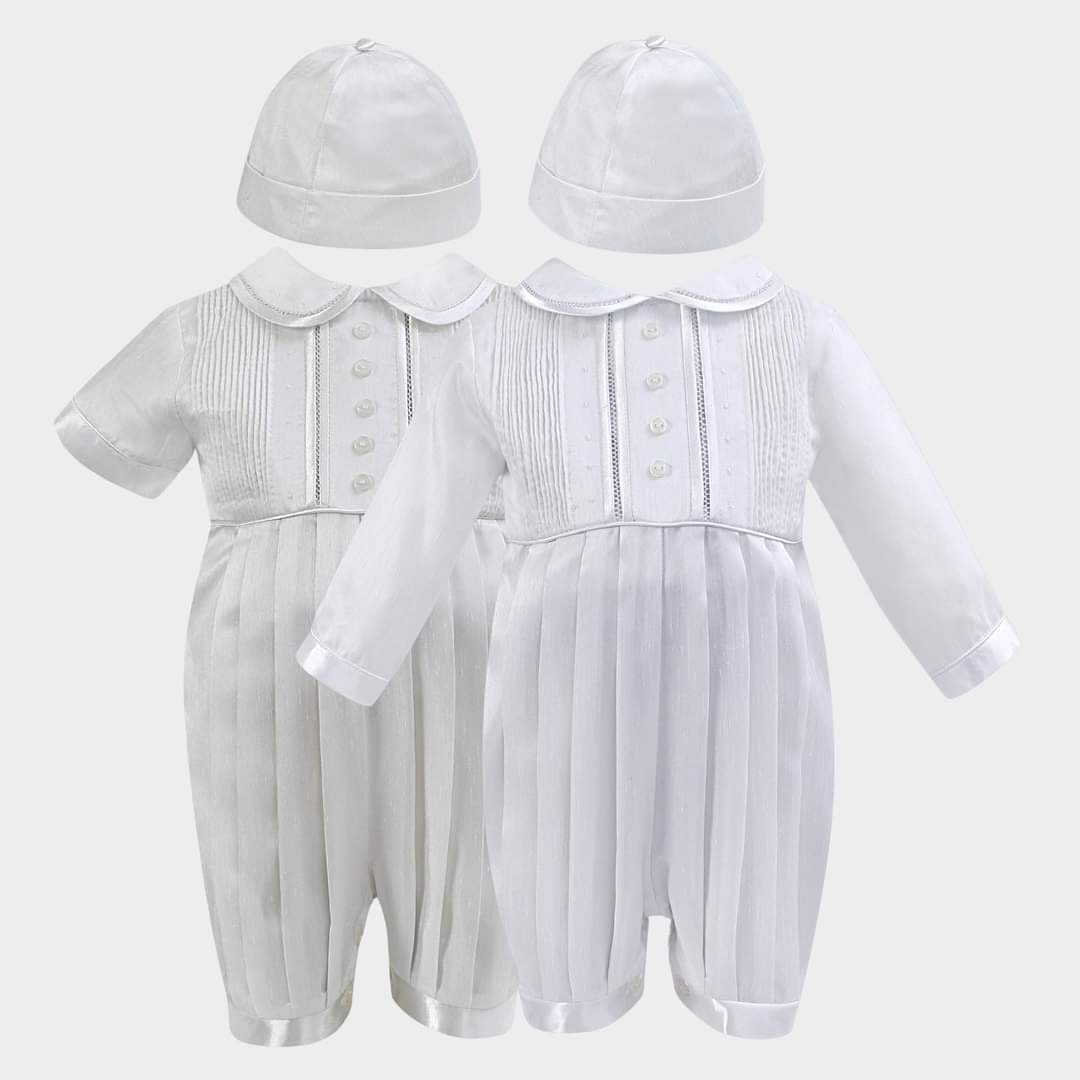 Sarah Louise - White Ceremonial Romper & Cap