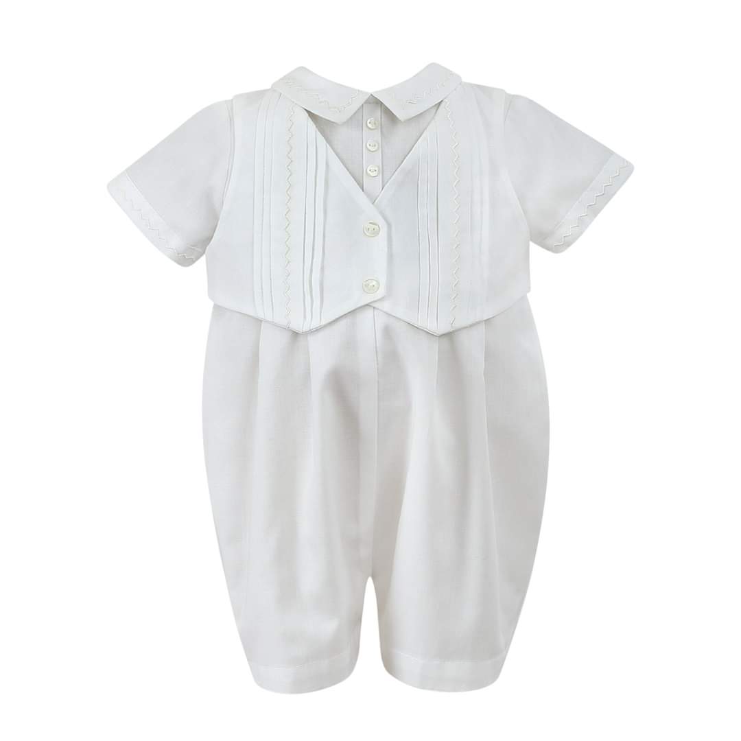 Sarah Louise - Traditional Christening Romper & Cap