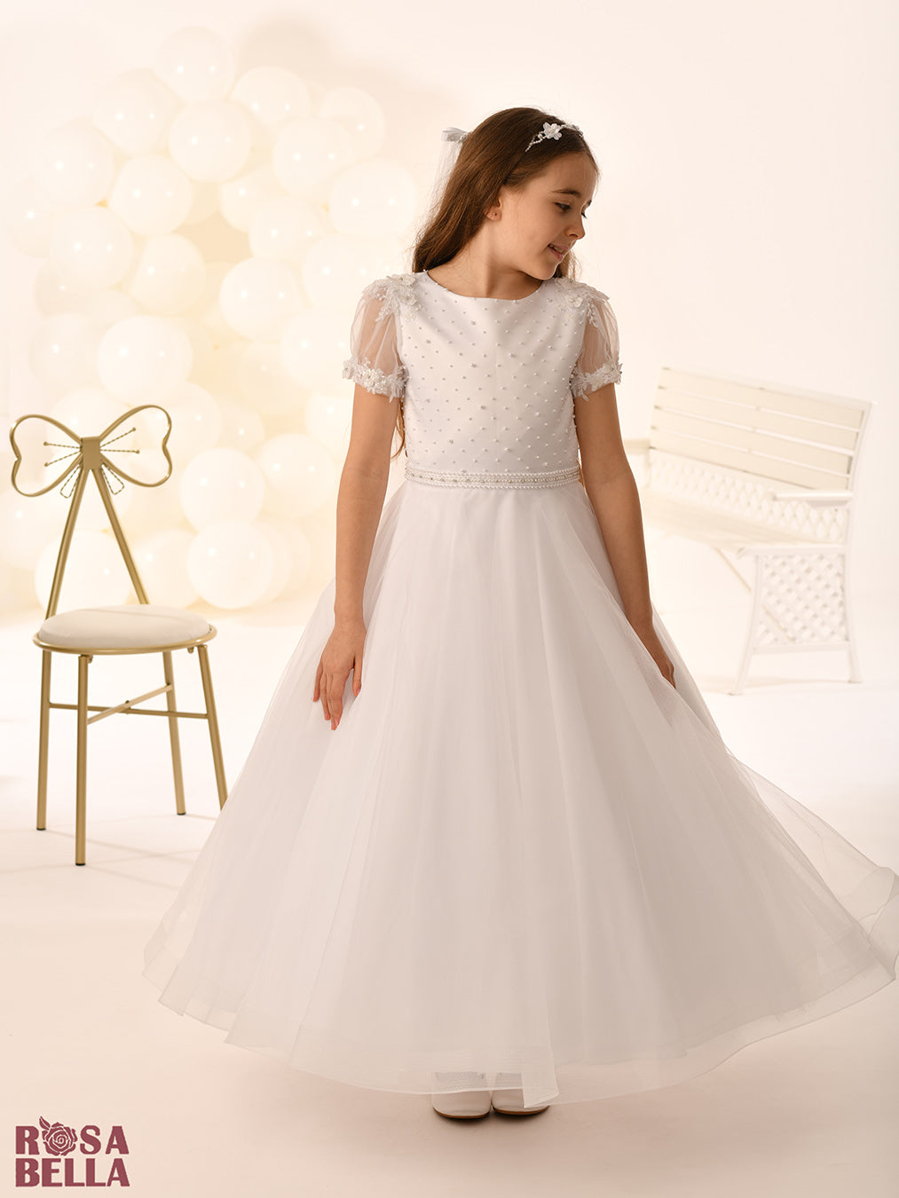 Sweetie Pie Pearls Communion Dress & Long Veil