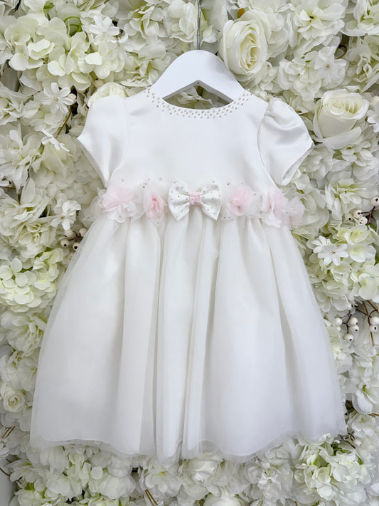Sarah Louise Ivory/Blush Pearl & Diamonte Dress