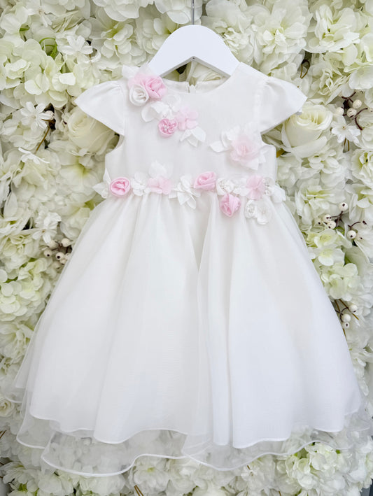 Sarah Louise Pink & Ivory Flower Dress & Headband