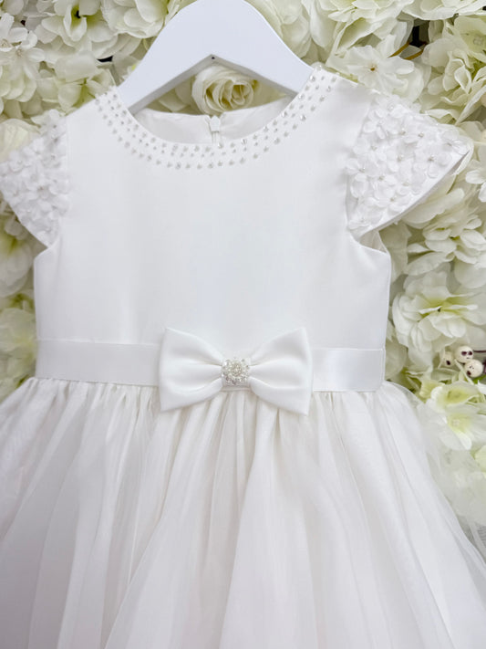 Sarah Louise Pearl Flower & Bow Occasion Dress & Matching Hairband