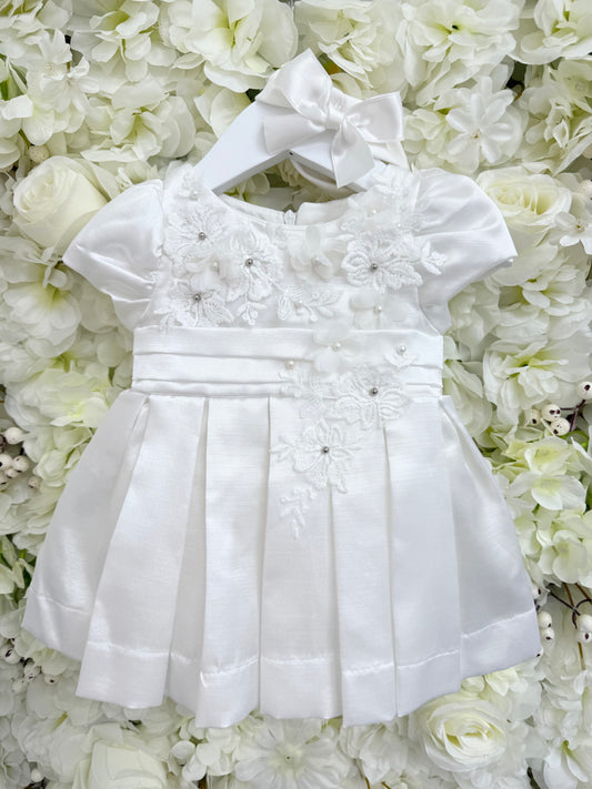 Baby Flower Detail Occasion Dress & Headband