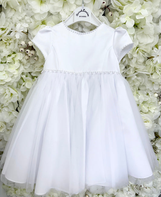 Sarah Louise - White Pearl Ceremony/Christening Dress