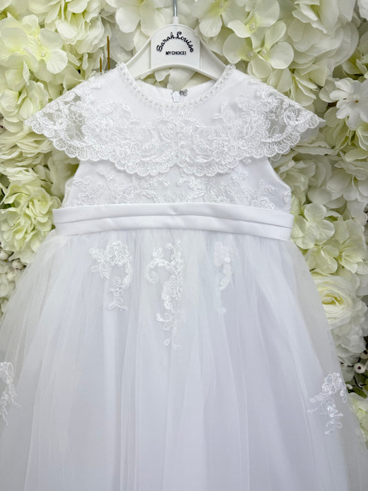 Sarah Louise Heirloom Lace Collar Christening Gown