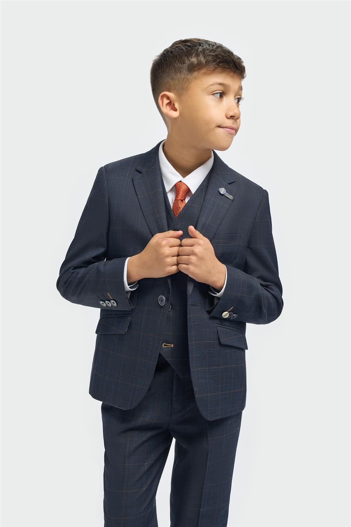 Cavani Boys Torino Navy 3 Piece Suit