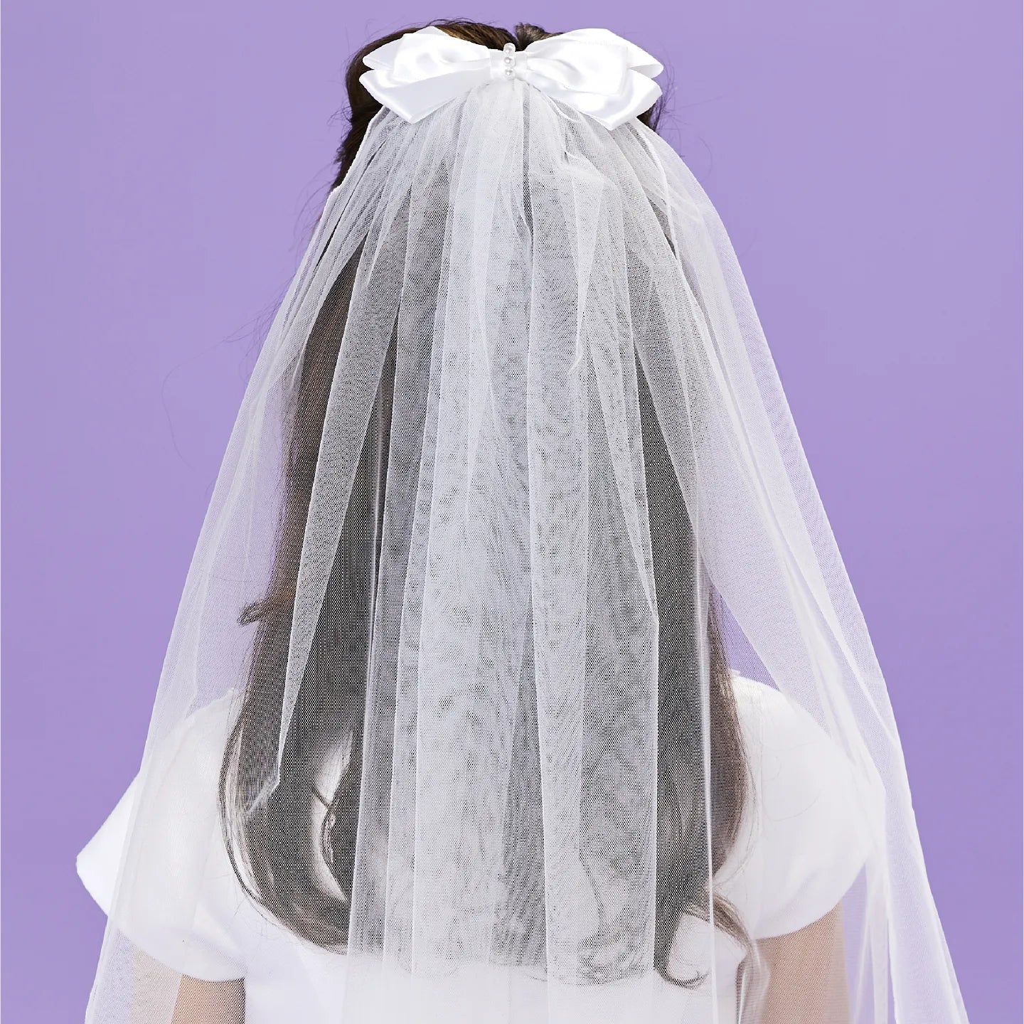 Large Bow Girls Communion Veil