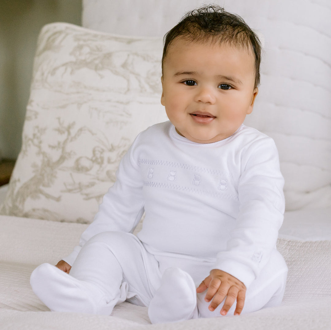 Emile et Rose Heath White Unisex Babygrow & Hat