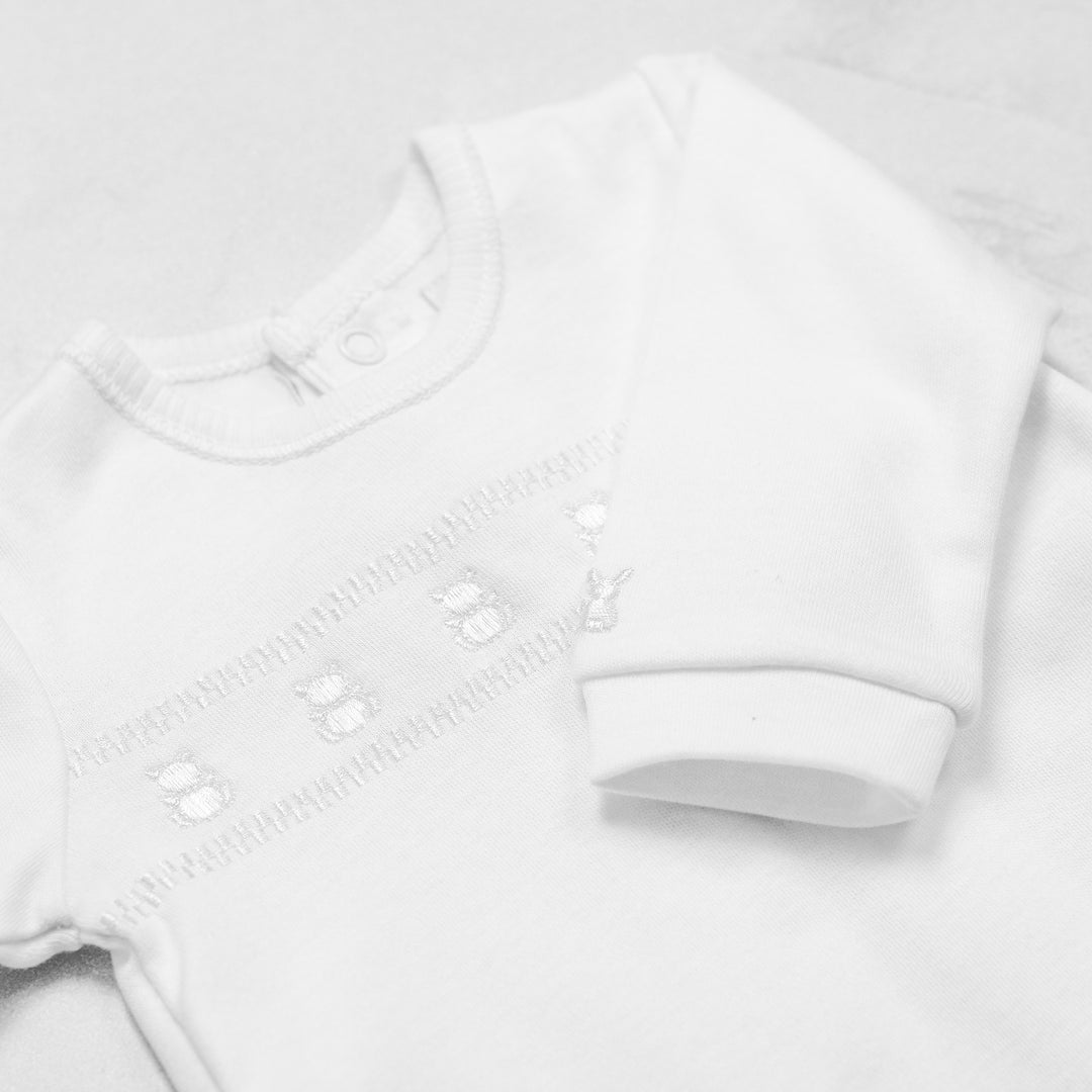 Emile et Rose Heath White Unisex Babygrow & Hat