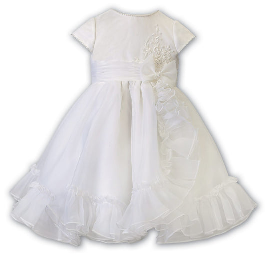 Sarah Louise Ivory Bow & Ruffle Flower Girl Dress