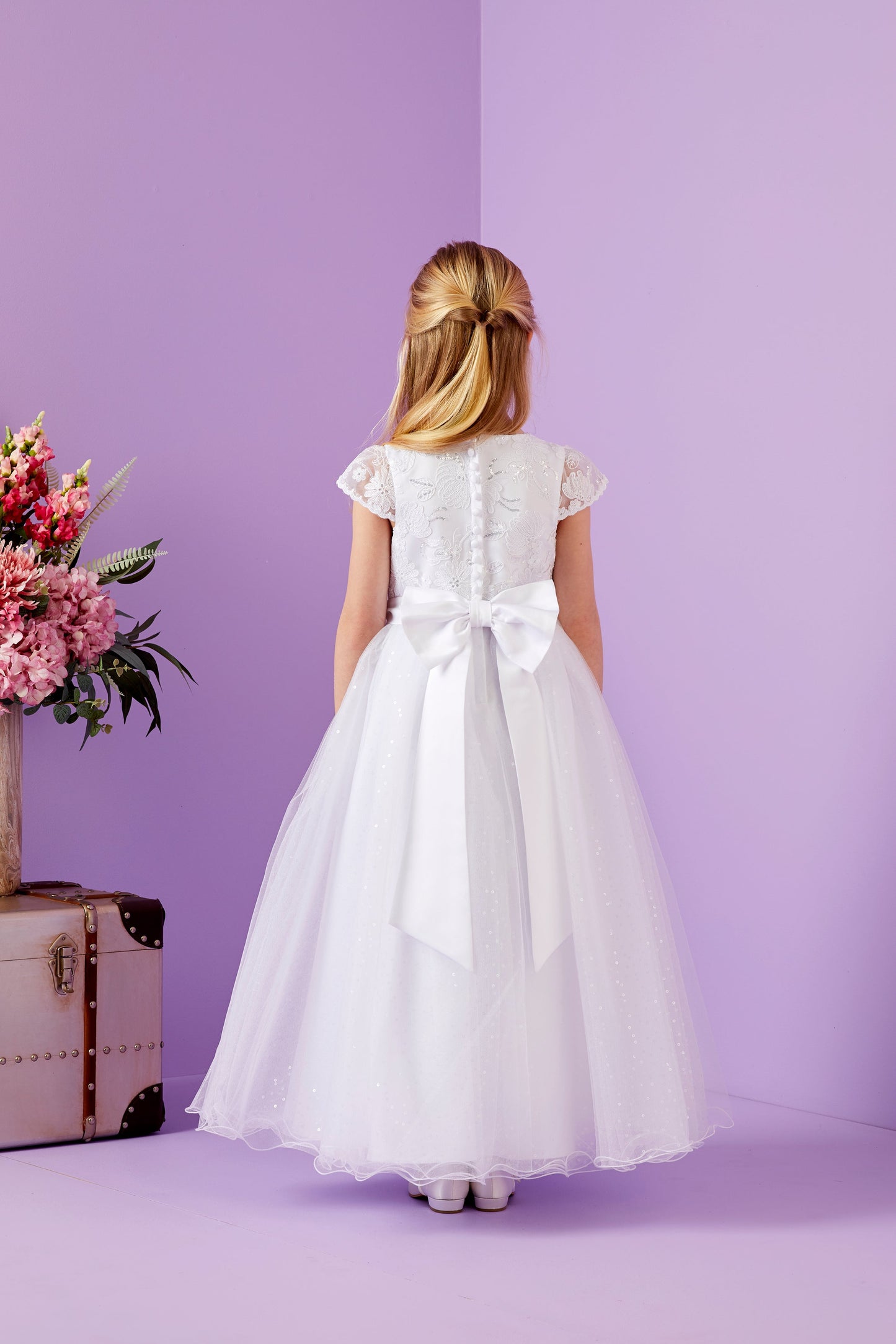 Lola Lace Bodice & Sparkle Communion Dress