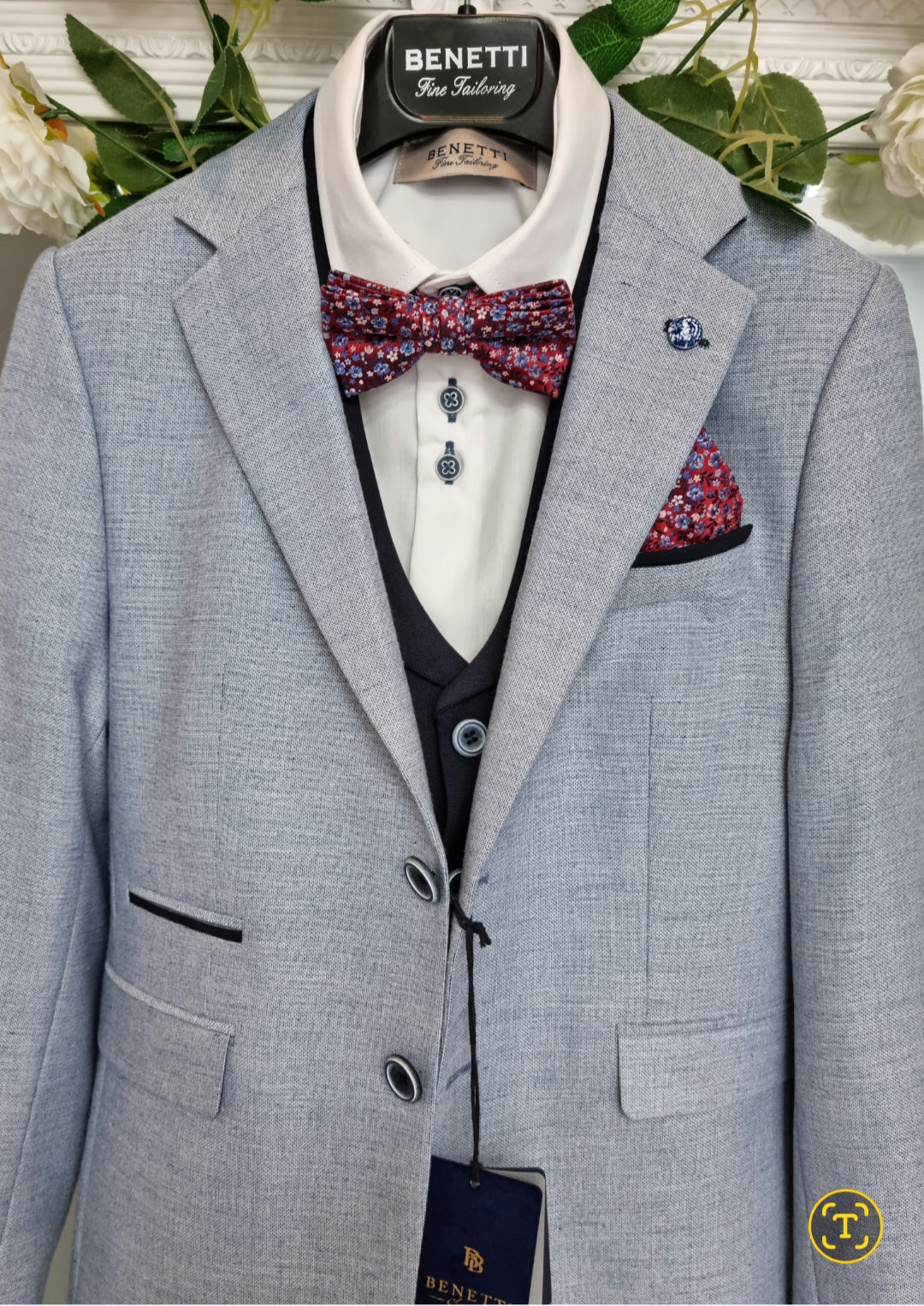 Benetti Napoli Smoke Boys 3 Piece Suit