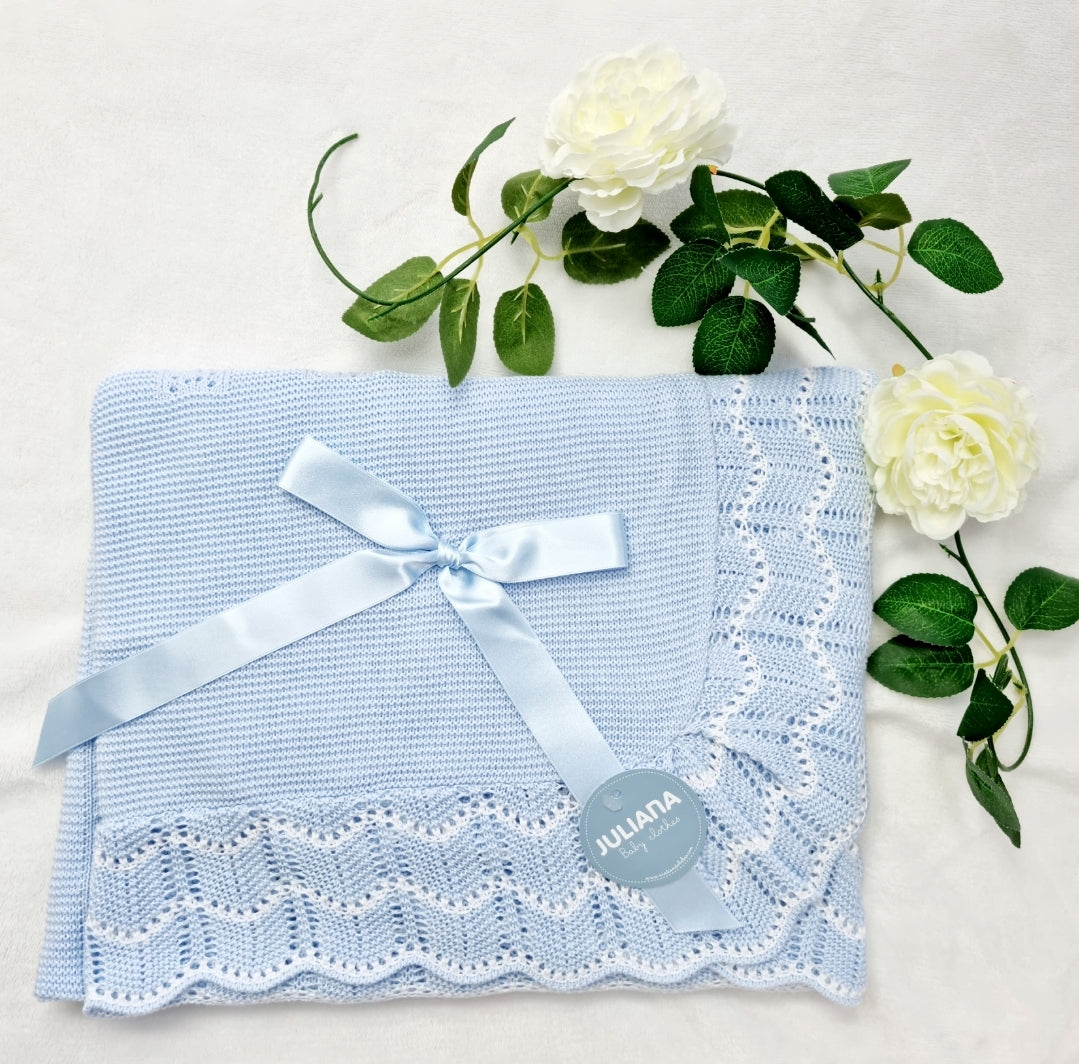 Pastel Blue Baby Blanket/Shawl