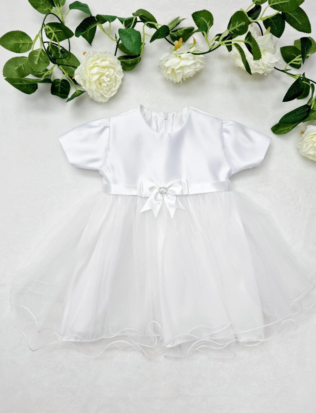 Diamonte Heart Christening Dress